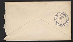 Back of the above envelope, showing an additio...